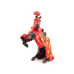 Cheval du prince Philippe rouge Papo en PVC, Collection Médiéval, jouet éducatif idéal pour enfants et collectionneurs