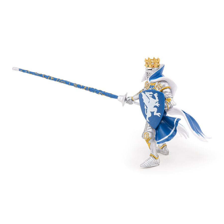 Roi au dragon bleu Papo en PVC, Collection Médiéval, jouet éducatif idéal pour enfants et collectionneurs