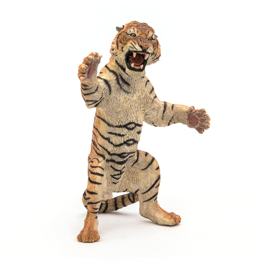 Figurine Tigre debout Papo en PVC, thème félins, Collection Animaux sauvages, jouet éducatif idéal pour enfants et collectionneurs