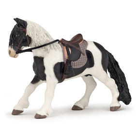 Figurine Poney avec selle Papo en PVC, Collection chevaux, jouet éducatif idéal pour enfants et collectionneurs