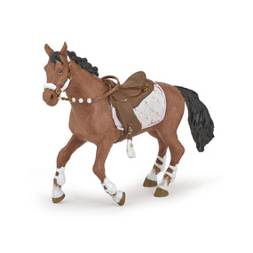Figurine Cheval de la cavalière fashion hiver Papo en PVC, Collection chevaux, jouet éducatif idéal pour enfants et collectionneurs